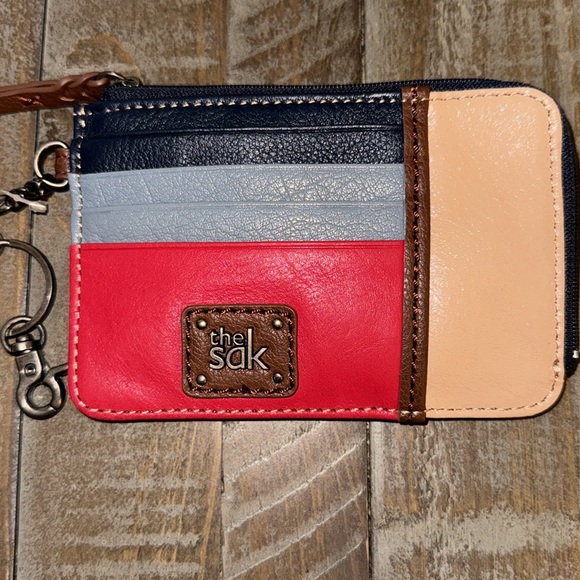 NWT, The Sak Leather ID/ key ring card case in multi color. - Picture 2 of 5
